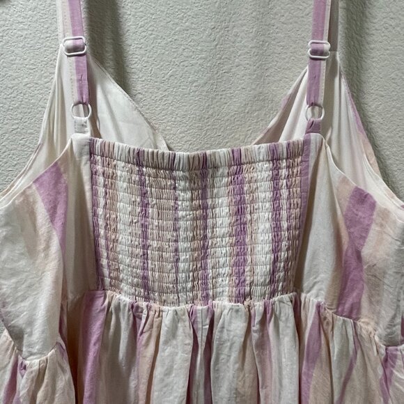 (NWT) TORRID #12716123 Stripe Midi Sundress, Linen/Cotton, Pink/Ivory Multi - 2X - Picture 8 of 13